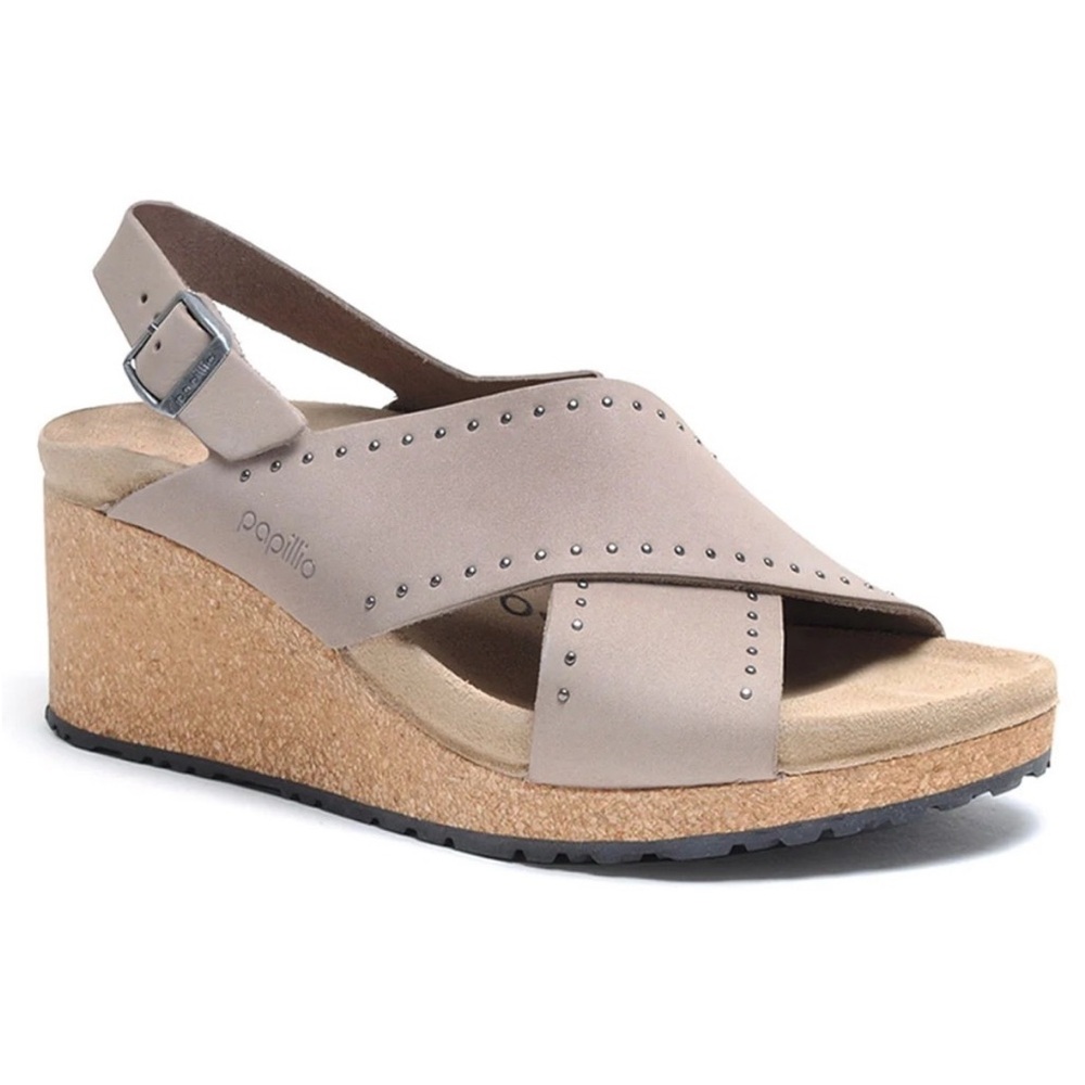 Birkenstock Papillio Samira Rivet Wedge Sandals size 37